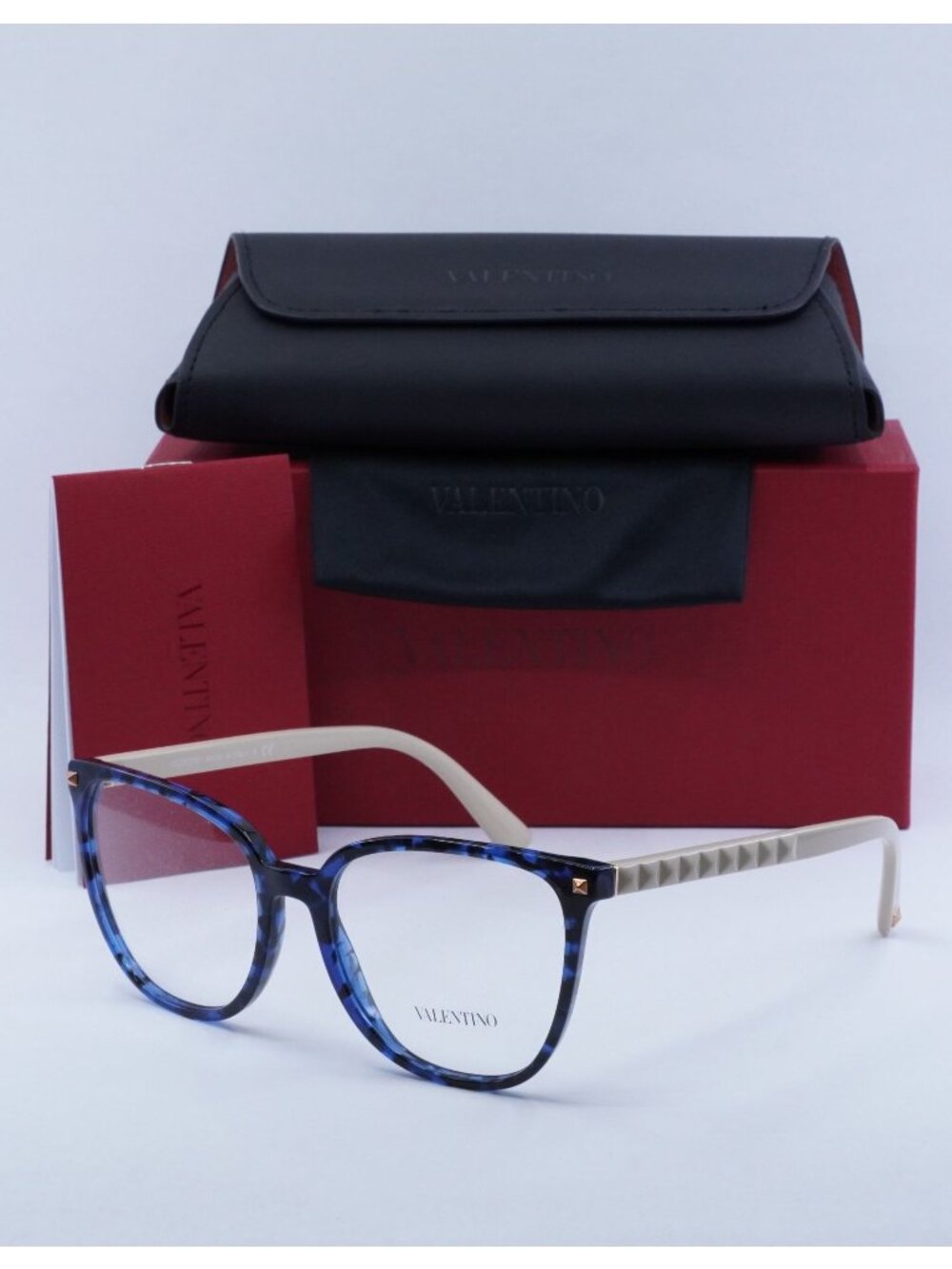 Valentino VA3059 5031 Square Eyeglasses 54mm - Blue Havana